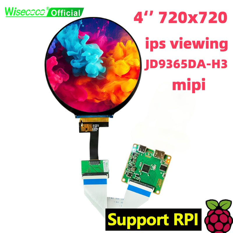 Pi 4 Case - Wisecoco 4 Polegada display lcd redondo