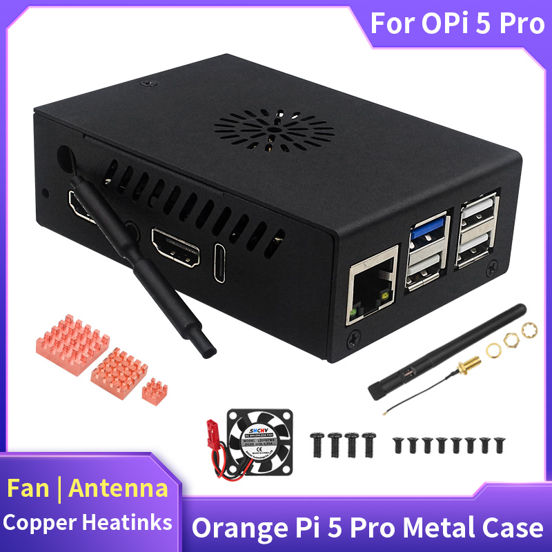 Pi Cooler - Laranja pi 5 pro caso metal