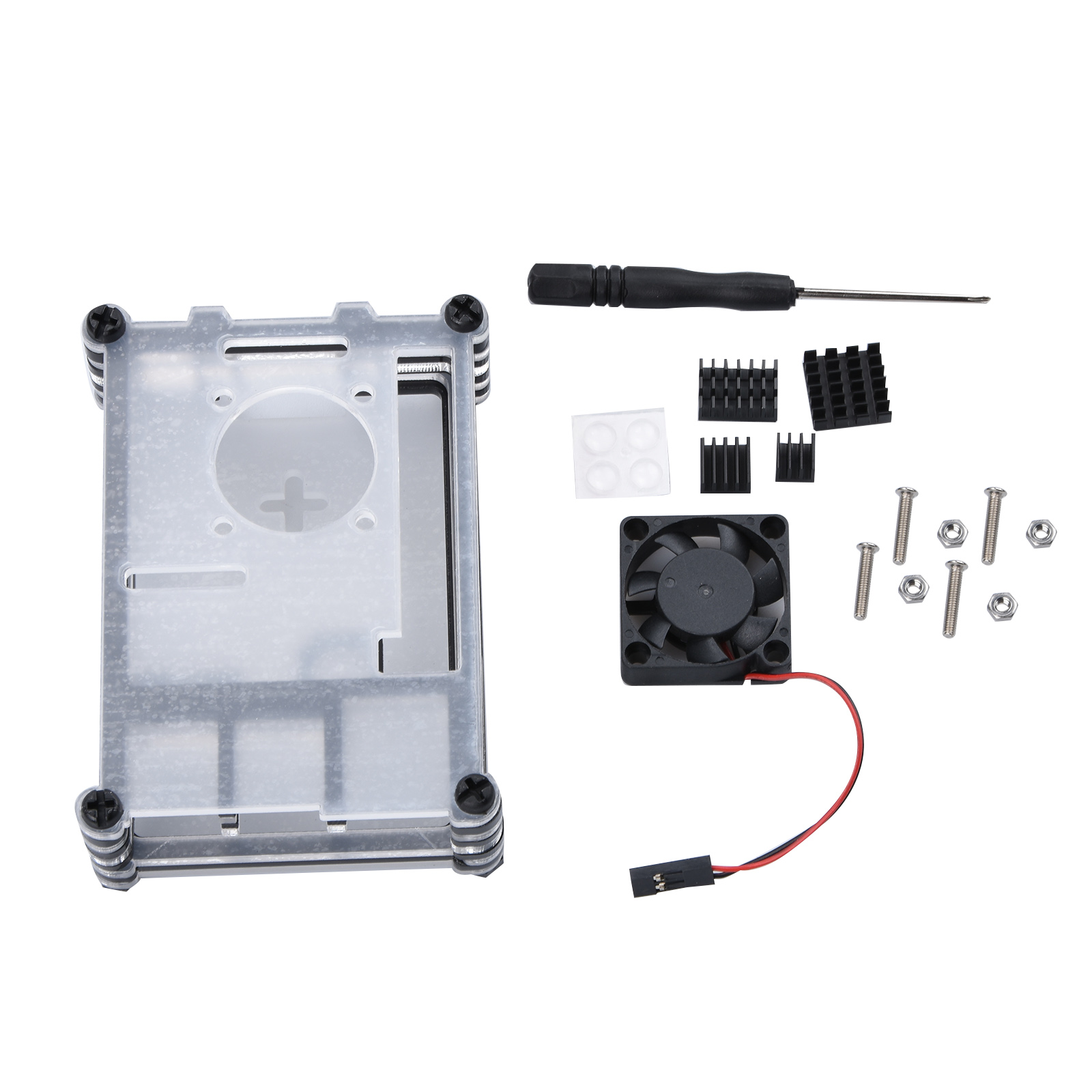 Pi 4 Case - Capa transparente de 9 camadas com