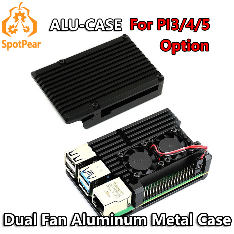 Pi 4 Case - Caixa de metal de alumínio com